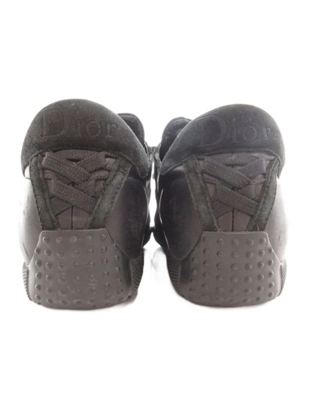 Dior Leather Sneakers Lace Up Black Suede Paneled